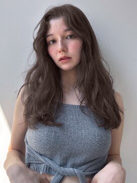 ユーフォリア 新宿通り(Euphoria) ロングレイヤー ほつれウェーブ　グレージュカラー