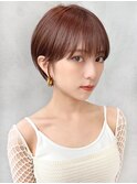 Say.くびれショートクールショートピンクベージュ前髪イメチェン