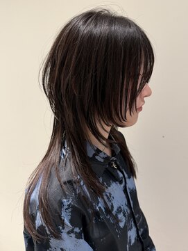 アドネ プライム(adne prime) レイヤーカット×グレージュ×クラゲウルフ|栄