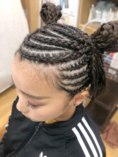 キュートな編み込み☆お祭りヘアセット