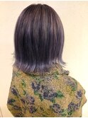 パープル×切りっぱなしボブ