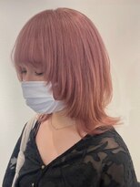 ベレーザ 渋谷(BELEZA)&nbsp;3782ベビーピンクぱっつん前髪ホワイトピンクハイトーンカラー