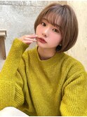 小顔★ショート/前髪パーマ/×グレーベージュ[名古屋]