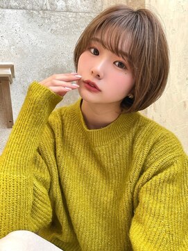 プアメリア 名古屋(Puamelia) 小顔★ショート/前髪パーマ/×グレーベージュ[名古屋]