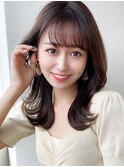 大人かわいい似合わせカット/ショコラアッシュこなれミディ新宿