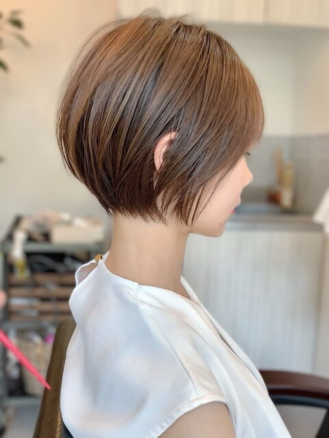 30代40代小顔ヘア簡単スタイリングくせ毛カバー丸みショートボブ