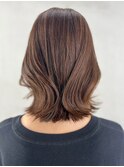 グレーベージュニュアンスカラーくびレイヤー美髪_ba487571