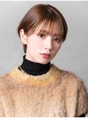 美髪こなれミディ外ハネボブ前髪艶感ボブウルフカットレイヤー