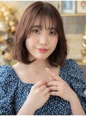 ■マロンベージュゆるふわ毛先パーマ抜け感ボブ611浦和30代40代