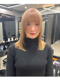 艶髪ブリーチベージュレイヤー