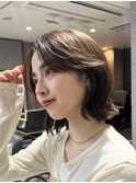 切りっぱなしボブエアリーロング美髪ピンクブラウン