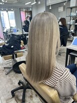 アジールヘア 所沢プロペ通り店(agir hair)&nbsp;ロイヤルミルクティーベージュケアブリーチ夏くびれヘア所沢韓国