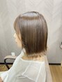 テーラヘアー 幕張本郷店(TELA HAIR)&nbsp;切りっぱなしボブ。表面にハイライト風カラーでこなれ感アップ♪