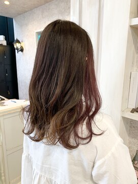 キャアリー(Caary) 福山市美容院Caary ブラウンカラーにインナーピンクカラー
