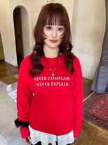 ヘアーアイスカルテット(HAIR ICI QUARTET)&nbsp;顔周りレイヤー似合わせカットレッドブラウンカラー