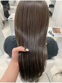 大分ミディアムロング顔周りレイヤーカット髪質改善カラー