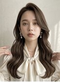 大人可愛い20代30代40代ロングレイヤーグレージュ