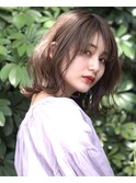 シアーグレージュ×シースルーバングミディ