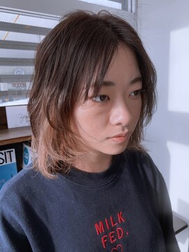 ザ カラー ラボ(THE COLOR LABO) ウルフカット　インナーカラー　ピンクベージュ