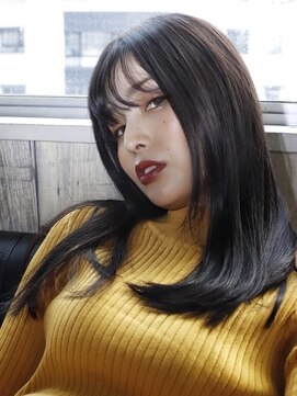 モニカ 鶴ヶ峰店(Monica) デザインカラー/シルキーベージュ/グレージュカラー/斜めバング