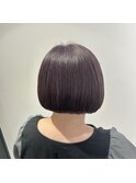 【白髪ぼかし】青みパープル×ミニボブ