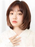 大人かわいいオンブレ丸みミディアムb古河10代20代30代