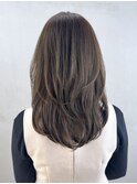 ロングミディアム顔周りレイヤーウルフレイヤー_ba503361