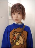 ケアブリーチハイトーンベージュデザインカラーカーリーボブ
