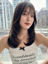 バイオレットジェム(Violet`jem)&nbsp;ロングレイヤーハイレイヤーオリーブベージュ内巻きレイヤー