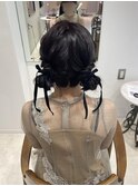 ツインおだんご/ヘアセット/お呼ばれヘア