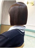 ミニウルフ黒染め髪質改善縮毛矯正酸性ストレートレイヤー/柏柏