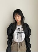 デジタルパーマチェリーブラウンミディアムヘアハンサムショート