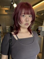 ナループロア ルームー(Nalu pu loa ROOMOO)&nbsp;レイヤーカット/ハッシュカット/ウルフカット/レッドカラー