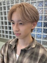 サンクマーケット 渋谷(cinq MARKET) 韓国風メンズミルクティーベージュダブルカラーハイトーンカラー