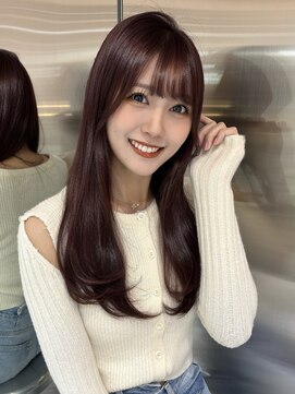 ルームバイシー 新宿(Loom. by Sea) ＊韓国風くびれヘア×ピンクブラウン【新宿/韓国ヘア】