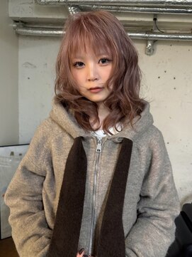 ノラ シンディ(NORA CYNDY) ピンクベージュ ワンブリーチ ケアブリーチ ミルクティーピンク