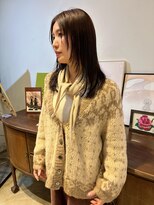 ヘアーアイストゥーレ(HAIR ICI TRE)&nbsp;ミディアムレイヤーブリーチなしチョコレートブラウンシャギー