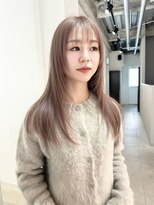 オールヘア(ALL HAIR) 【岡山駅】韓国レイヤースタイル × ミルクティーベージュ