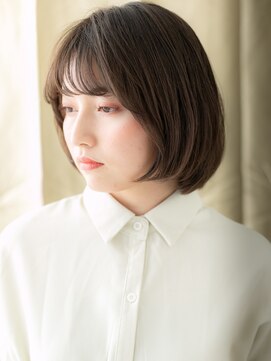 カバーヘア ブリス 上尾西口店(COVER HAIR bliss) オリーブベージュAラインひし形ハンサムショートボブ30代40代X