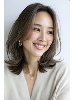 アンサ 長岡天神店(ANSA) 大人ミディアム/白髪ぼかし/脱白髪染めハイライト/40代/50代