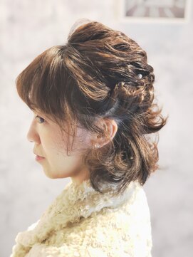 ボヌールヘア(BONHEUR HAIR) BONHEUR  HAIR綾瀬【YUKIE】ヘアアレンジ　ボブハーフアップ