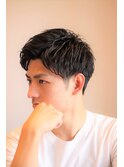 サイドグラデーションスクリューショートアップバング