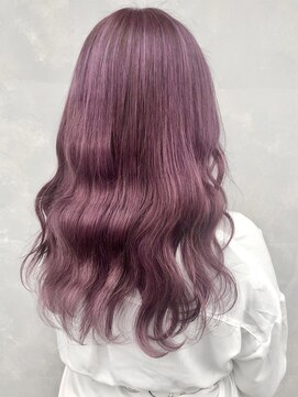 ヴァンクラウドコウベ(VENT CLOUD KOBE) 透明感ピンクパープル大人かわいいウェーブロング