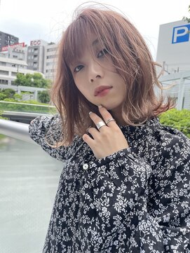 ジエクト カナウ(The Ect canow) ピンクベージュ　ゆるふわボブスタイル