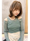 中川　前髪カット顔まわり似合わせ外ハネくびれレイヤーミディ