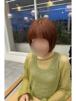 ブローチェラウカ(Broche lauka)&nbsp;ミニボブ×オレンジブラウン（ブリーチ履歴あり）
