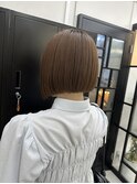 韓国顔まわりレイヤーカットグレージュオリーブベージュブラウン