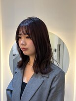 ノク 渋谷(nok)&nbsp;ショコラブラウン切りっぱなし/ミディアム_黒髪小顔