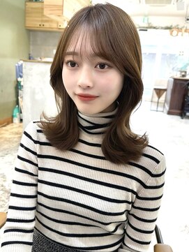 ミラリー トウキョウ(Mirareee Tokyo) 20代30代40代◎前髪パーマ韓国風巻きくすみベージュお団子ヘア