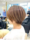 ショートボブ髪型30代40代50代前髪あり前髪なし面長丸顔【倉田】